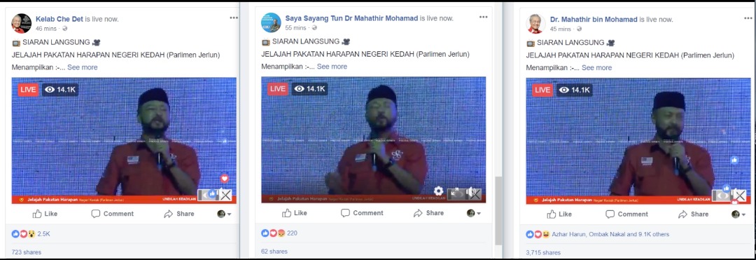 Jumlah penonton langsung yang didakwa sama dalam empat platform sama secara serentak dan turun naik juga sama, oleh Khairul Azwan Harun.