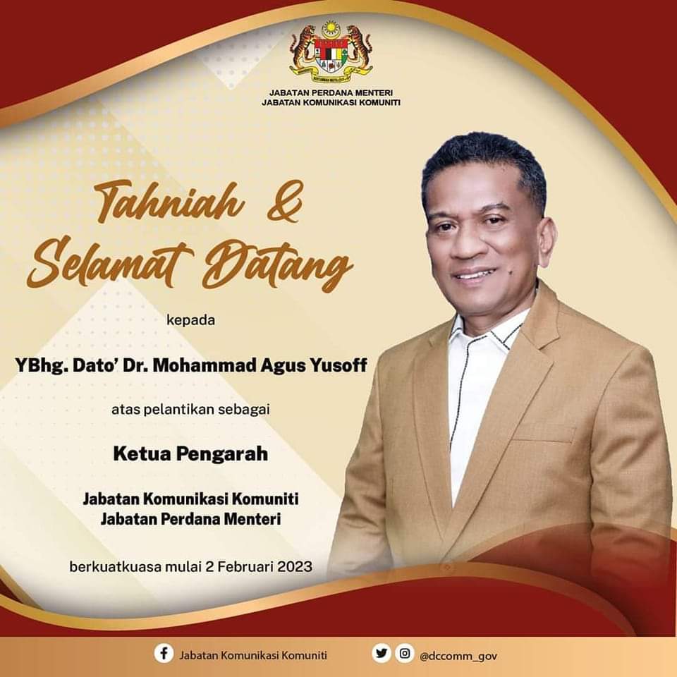 Dr Agus Dilantik Ketua Pengarah JKOM Di JPM