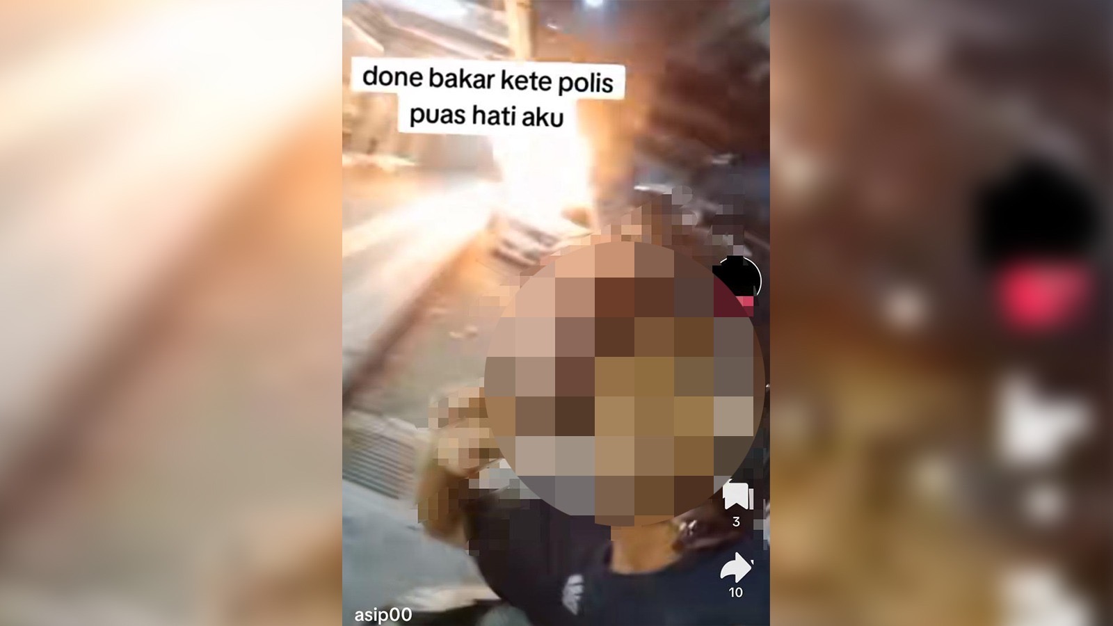 Pekerja E Hailing Bakar Kereta Polis Bantuan Sudah Ditahan