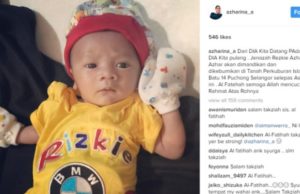 Anak angkat Azharina meninggal dunia