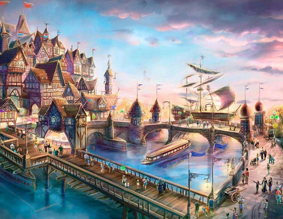 Lakaran artis Taman tema Paramount menyerupai Disneyland UK' yang akan menarik lebih 40,000 pengunjung sehari apabila siap pada tahun 2022 nanti. Foto: Paramount