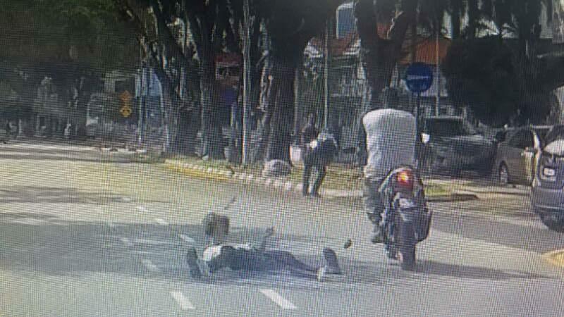Kejadian langgar lari yang sempat dirakam.