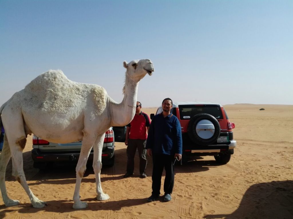 Kedatangan kami disambut oleh maskot padang pasir.