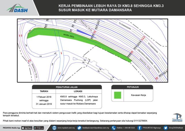 PROLINTAS - Diagram, Construction works at Mutiara Damansara