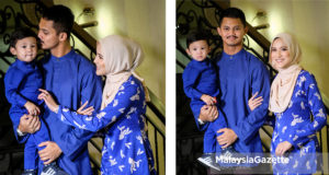 Sesi fotografi bersama duta pakaian Jakel, Hanis Zalikha bersama suami, Hairul Azreen dan anaknya, Yusuf Iskandar pada sembang santai ‘Jakel Barulah Raya’ di Jakel Mall, Kuala Lumpur. foto HAZROL ZAINAL, 19 MEI 2018.