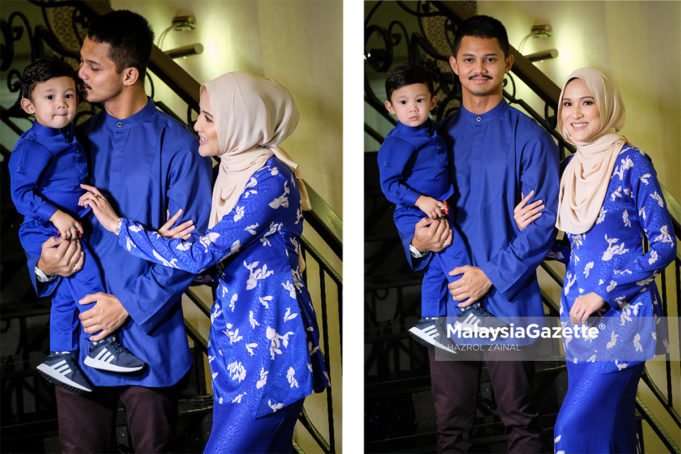 Sesi fotografi bersama duta pakaian Jakel, Hanis Zalikha bersama suami, Hairul Azreen dan anaknya, Yusuf Iskandar pada sembang santai ‘Jakel Barulah Raya’ di Jakel Mall, Kuala Lumpur. foto HAZROL ZAINAL, 19 MEI 2018.