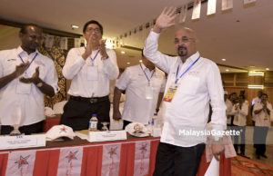 Maglin dakwa dapat sokongan jadi presiden Presiden myPPP yang baharu, Datuk Seri Maglin D'cruz (kanan) melambai tangan ketika hadir pada Perhimpunan Agung myPPP ke-64 di Pusat Dagangan Dunia Putra (PWTC), Kuala Lumpur. foto FAREEZ FADZIL, 26 MEI 2018