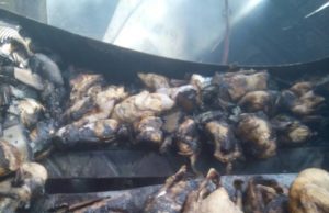 Sebuah kilang memproses ayam di Taman Perindustrian Utama di Pontian hangus terbakar dalam kebakaran pada 5.35 pagi ini.