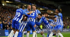 Brighton & Hove Albion semasa wisel akhir dibunyikan, setelah pasukan mereka berjaya menewaskan pasukan Manchester United.