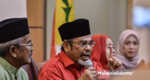 Ahli Majlis Kerja Tertinggi UMNO, Datuk Seri Tajuddin Abdul Rahman mengumumkan akan bertanding jawatan Naib Presiden UMNO pada Pemilihan Majlis Tertinggi UMNO yang akan diadakan tidak lama lagi pada sidang media khas di Bilik Johor, Pusat Dagangan Dunia Putra (PWTC), Kuala Lumpur. foto AFIQ RAZALI, 03 JUN 2018.