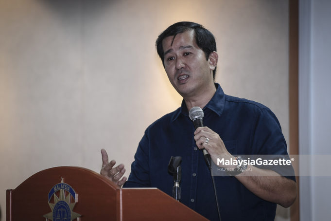 Timbalan Ketua Pemuda Gerakan, Andy Yong Kim Seng bercakap pada Forum Majlis Peguam Malaysia mengenai kepentingan pembangkang yang kuat untuk demokrasi kukuh di Wisma Badan Peguam Malaysia, Kuala Lumpur. foto HAZROL ZAINAL, 09 JUN 2018.