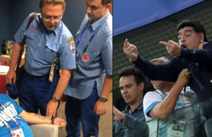 Pasukan perubatan juga dipanggil untuk memeriksa keadaan Diego Maradona.