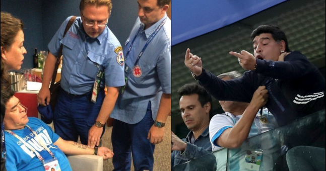 Pasukan perubatan juga dipanggil untuk memeriksa keadaan Diego Maradona.