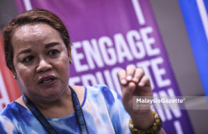 Wartawan Meja Am RTM, Marian Awar bercakap ketika ditemubual pada Persidangan Media Sosial Malaysia 2018 di Pusat Pameran dan Perdagangan Antarabangsa (MITEC), Kuala Lumpur. foto AFFAN FAUZI, 06 JULAI 2018