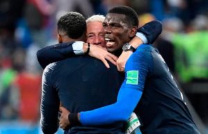 Didier Deschamps memuji Paul Pogba selepas Perancis menewaskan Belgium di separuh akhir Piala Dunia 2018, awal pagi tadi. Foto Buletin Manchester United.