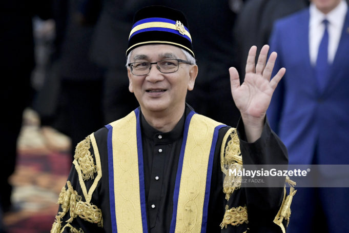 Yang Dipertua Dewan Rakyat, Datuk Mohamad Ariff Md. Yusof pada hari pertama persidangan Dewan Rakyat Parlimen ke-14 di Bangunan Parlimen, Kuala Lumpur. foto FAREEZ FADZIL, 16 JULAI 2018