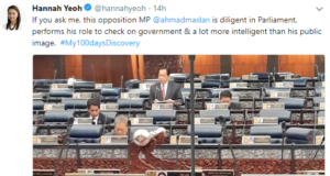 Hannah memuatnaik pujian ini selepas persidangan Dewan Rakyat tamat semalam.
