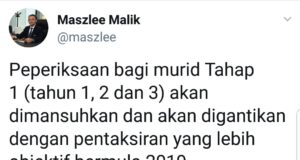 Kenyataan Menteri Pendidkkan Dr Maszlee Malik di laman Twitter yang menerma respons positif dalam kalangan netizen.