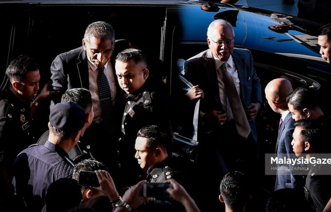 Datuk Seri Najib Tun Razak dan Tan Sri Irwan Serigar Abdullah berhadapan enam pertuduhan pecah amanah bersama membabitkan lebih RM6.6 bilion di Mahkamah Sesyen Kuala Lumpur. Kedua-duanya mengaku tidak bersalah dan mohon dibicarakan.