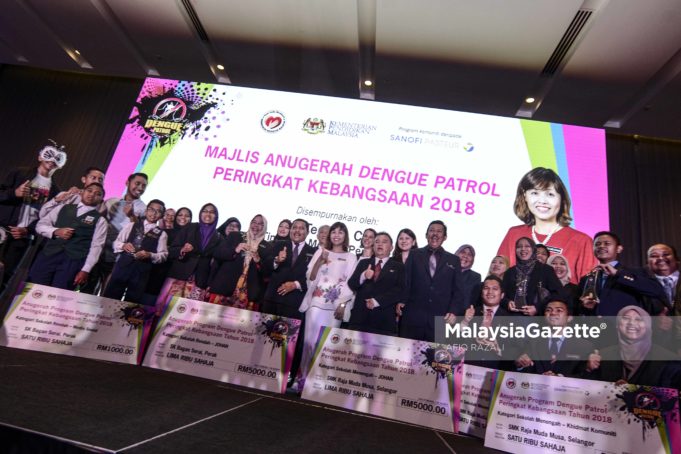 Anugerah Dengue Patrol Peringkat Kebangsaan 2018 bagi Kategori Sekolah Rendah dan Sekolah Menengah pada Majlis Anugerah Dengue Patrol Peringkat Kebangsaan 2018 di Hotel Aloft KL Sentral, Kuala Lumpur. foto AFIQ RAZALI, 14 NOVEMBER 2018.