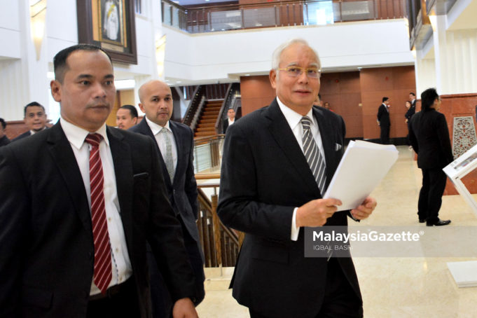 Bekas Perdana Menteri merangkap Ahli Parlimen Pekan, Datuk Seri Najib Tun Razak ketika hadir pada Sidang Dewan Rakyat di Bangunan Parlimen Malaysia, Kuala Lumpur. foto IQBAL BASRI, 14 NOVEMBER 2018.