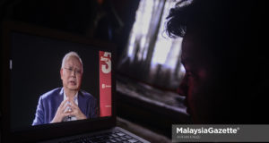 Bekas Perdana Menteri, Datuk Seri Najib Tun Abdul Razak bercakap pada Wawancara Eksklusif Bersama Najib Razak anjuran Sinar Harian ketika tinjauan lensa Malaysia Gazette di Kuala Lumpur. foto AFFAN FAUZI, 22 NOVEMBER 2018