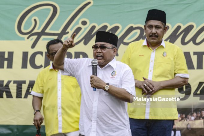 Presiden Perkasa, Datuk Ibrahim Ali bercakap kepada media selepas Himpunan Bantah ICERD dan Moratorium Akta Hasutan 1948 anjuran Perkasa Selangor di Masjid Ara Damansara, Petaling Jaya, Selangor. foto AFIQ RAZALI, 23 NOVEMBER 2018.
