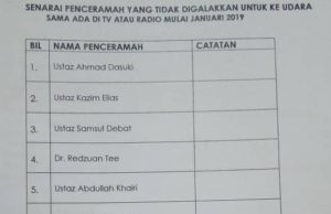 Kazim Elias, Shamsul Debat, Redzuan Tee dilarang muncul di stesen TV dan radio?