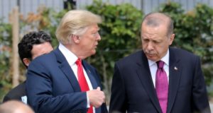 Presiden AS, Donald Trump dan Presiden Turki, Tayyip Erdogan.