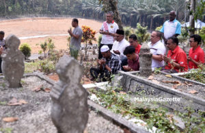 Calon PH, Aiman Zainali Ziarah Pusara Allahyarham Bapa Mertua