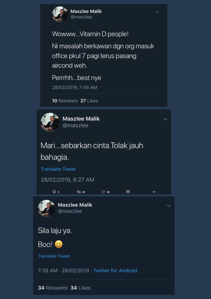 Twitter Maszlee Malik Digodam