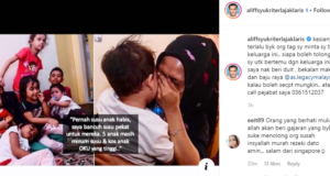 Aliff Syukri memuat naik kisah Marsyilla dan anak menerusi akaun Instagramnya untuk berjumpa dan membantu keluarga malang ini.