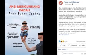 Aksi ‘hand stand’, anak bukan sarkas