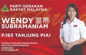 Wendy calon Gerakan di Tanjung Piai