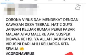 JKNJ nafi kes koronavirus di Desa Tebrau