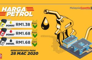 Harga runcit petrol, diesel turun lagi