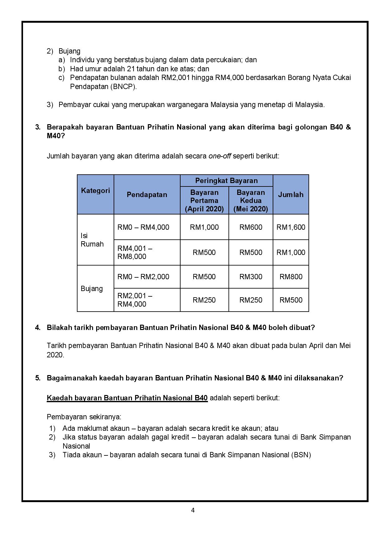 Soalan-soalan lazim Bantuan Prihatin Nasional