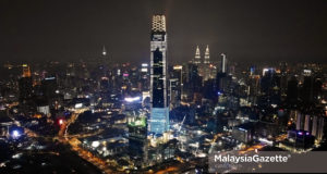 The night view of skyscraper, the Exchange 106 Tower at Tun Razak Exchange (TRX) in Kuala Lumpur. PIX: IQBAL BASRI / MalaysiaGazette / 14 AUGUST 2019