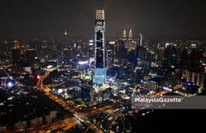 The night view of skyscraper, the Exchange 106 Tower at Tun Razak Exchange (TRX) in Kuala Lumpur. PIX: IQBAL BASRI / MalaysiaGazette / 14 AUGUST 2019