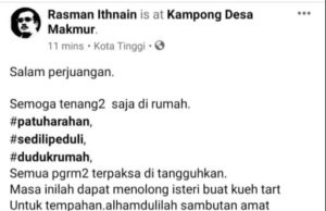 Covid-19: #SediliPeduli, tenang-tenang saja di rumah