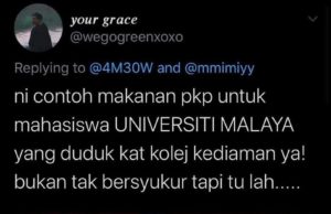Ini contoh makanan PKP untuk mahasiswa UM, bukan tidak bersyukur tapi…
