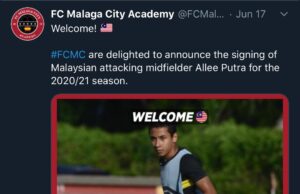 Malaga City ikat pemain remaja Malaysia