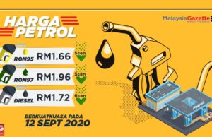 Petrol turun 5 sen