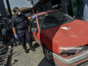 Polis bantuan guna trak tunda curi kereta tersadai