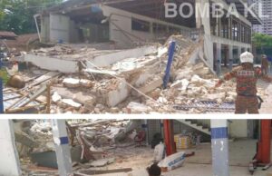 Bangunan runtuh ketika kerja baik pulih, 3 pekerja asing cedera