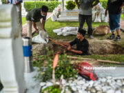 Suasana Persiapan dan Persediaan Pengebumian Allahyarhamah Tun Rahah