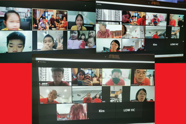 The Low family having a virtual 'bai nian' on the first day of the Chinese New Year. PIX: Courtesy of Low P.Y.
