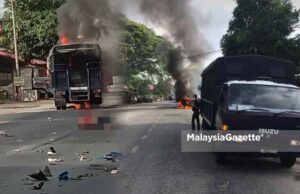 Black Maria terbakar, seorang penunggang motosikal maut
