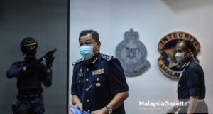 North Korea threat Malaysia Inspector-General of Police, Tan Sri Abdul Hamid Bador at a news conference at the Shah Alam Police Contingent Headquarters in Selangor. PIX: MOHD ADZLAN / MalaysiaGazette / 22 MARCH 2021.
