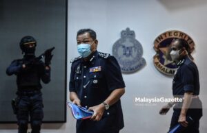 North Korea threat Malaysia Inspector-General of Police, Tan Sri Abdul Hamid Bador at a news conference at the Shah Alam Police Contingent Headquarters in Selangor. PIX: MOHD ADZLAN / MalaysiaGazette / 22 MARCH 2021.